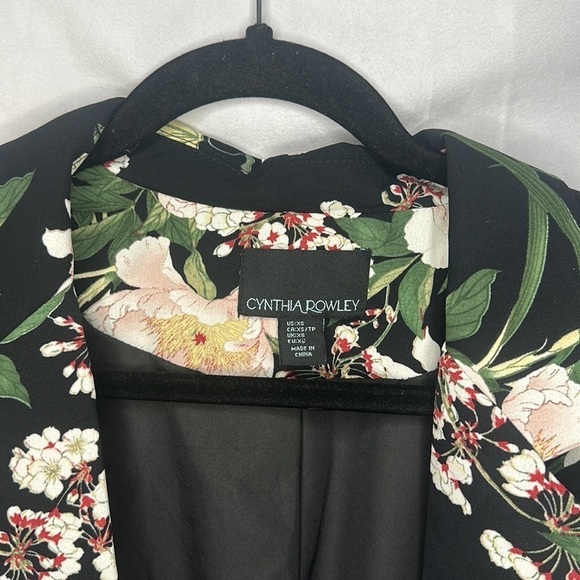 CYNTHIA ROWLEY MULTICOLOR FLORAL BLAZER (XS) - Picture 5 of 9